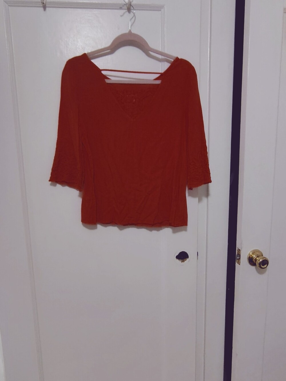 Red Embroidery Top With String In Back Showing Summer Fun Cute Design - Picture 8 of 9